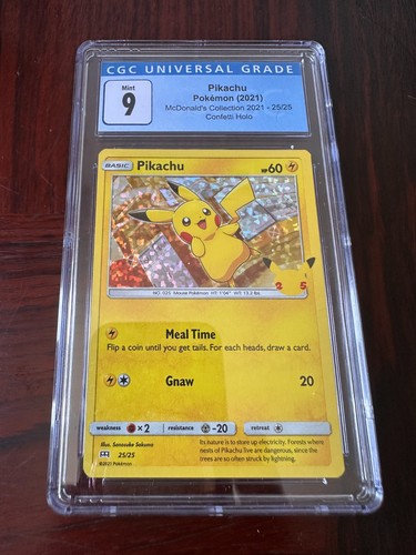 Pikachu confetti holo cgc - pikachu,